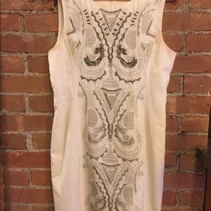 Francesca’s white beaded cocktail dress